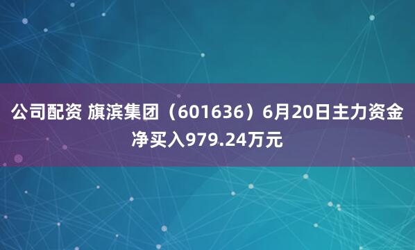 公司配资 旗滨集团（601636）6月20日主力资金净买入979.24万元
